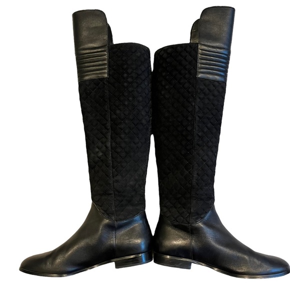 Renvy Black Melina Over The Knee Quilted Boots - Picture 10 of 13